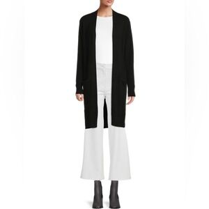 NEW Saks 5th Avenue Solid 100% Cashmere Longline Cardigan